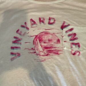 Vineyard Vines White and Pink Relaxed Tee